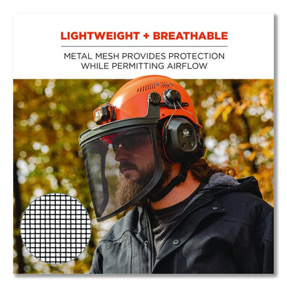 Skullerz 8999 Mesh Face Shield Replacement for Hard Hat and Safety Helmet, Black