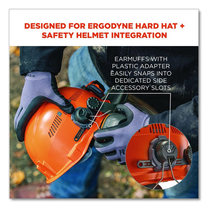 Skullerz 8880 NRR 26dB Hard Hat Mounted Earmuffs, Cap-Style Front Brim, 26 dB NRR, Black/Red