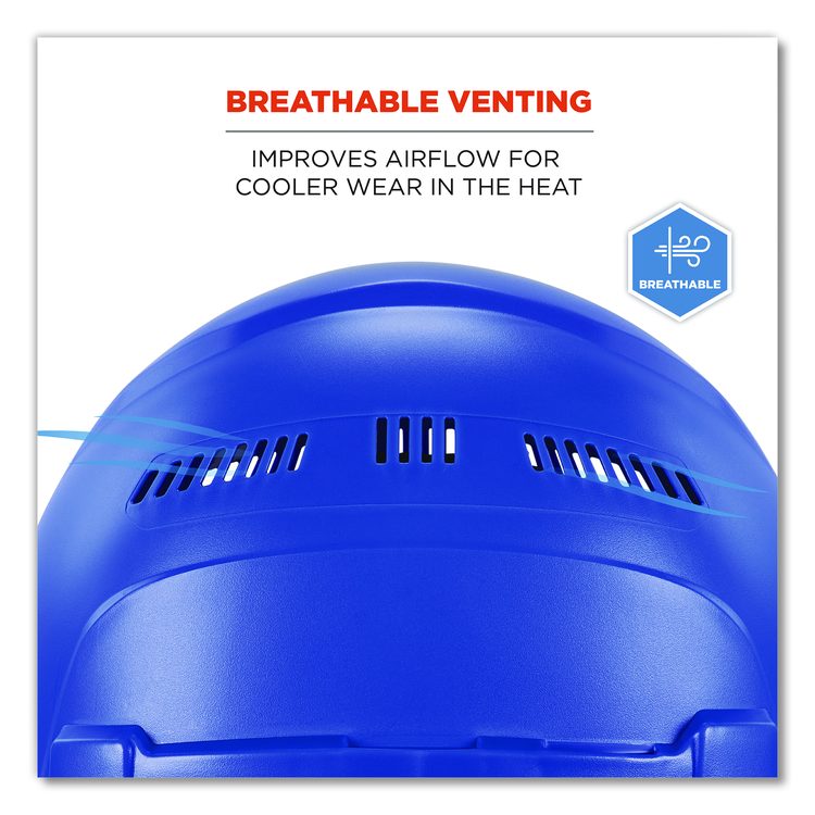 Skullerz 8966 Class C Lightweight Cap-Style Hard Hat with Adjustable Venting, 6-Point Ratchet, One Size Fits Most, Blue