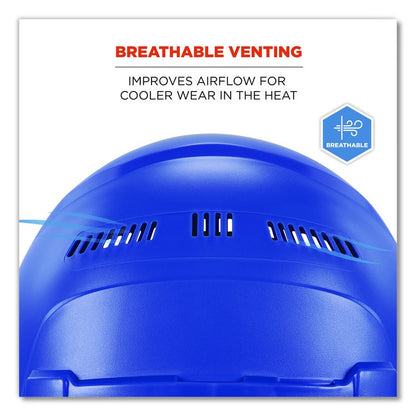 Skullerz 8966 Class C Lightweight Cap-Style Hard Hat with Adjustable Venting, 6-Point Ratchet, One Size Fits Most, Blue
