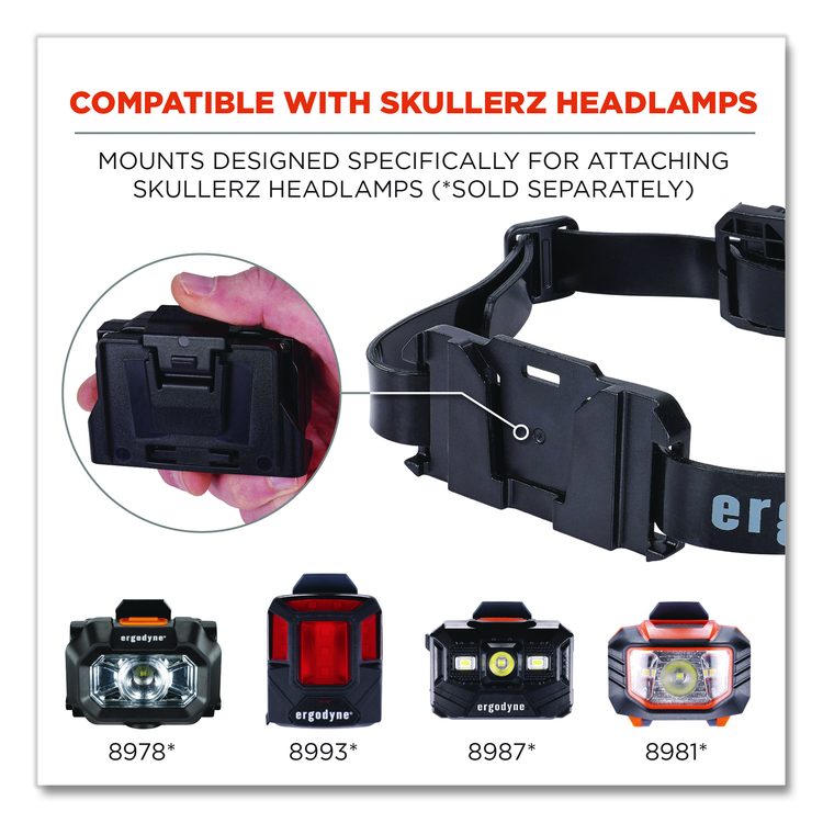 Skullerz 8979 Headband Light Mount with Silicone Strap