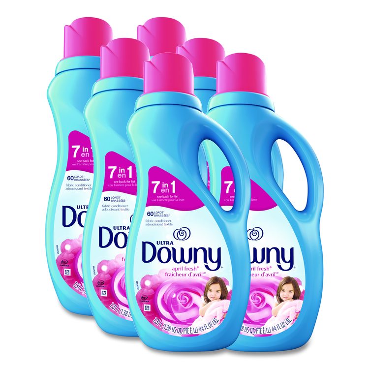 Liquid Fabric Softener, April Fresh Scent, 44 oz Bottle, 6/Carton
