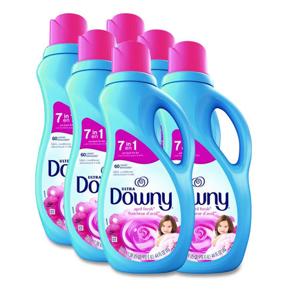 Liquid Fabric Softener, April Fresh Scent, 44 oz Bottle, 6/Carton