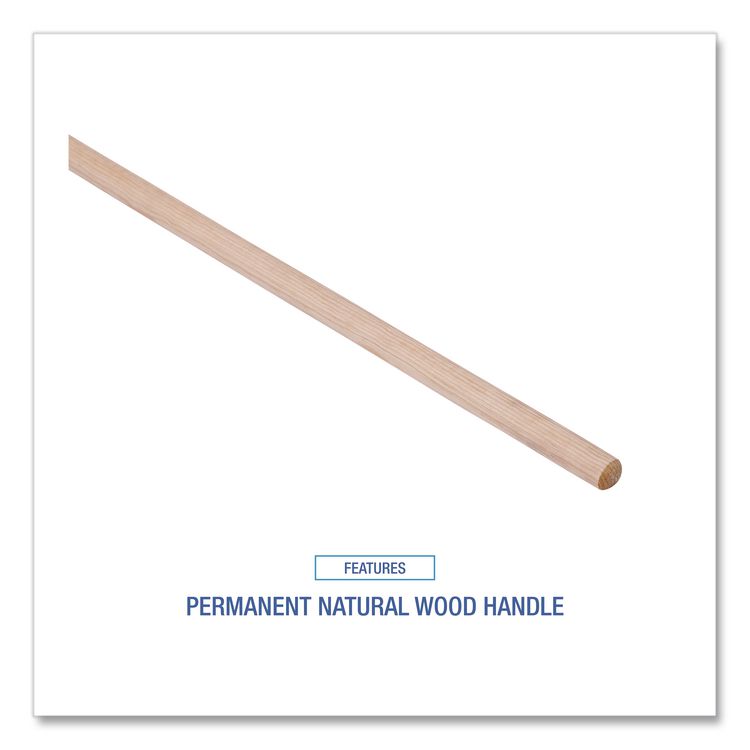 Handle/Deck Mops, #20 White Cotton Head, 54" Natural Wood Handle