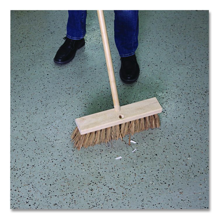 Tapered End Broom Handle, Lacquered Wood, 1.13" dia x 54", Natural