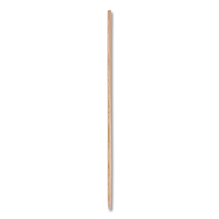 Tapered End Broom Handle, Lacquered Wood, 1.13" dia x 54", Natural