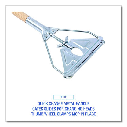 Quick Change Metal Head Mop Handle for No. 20 and Up Heads, 62", Natural