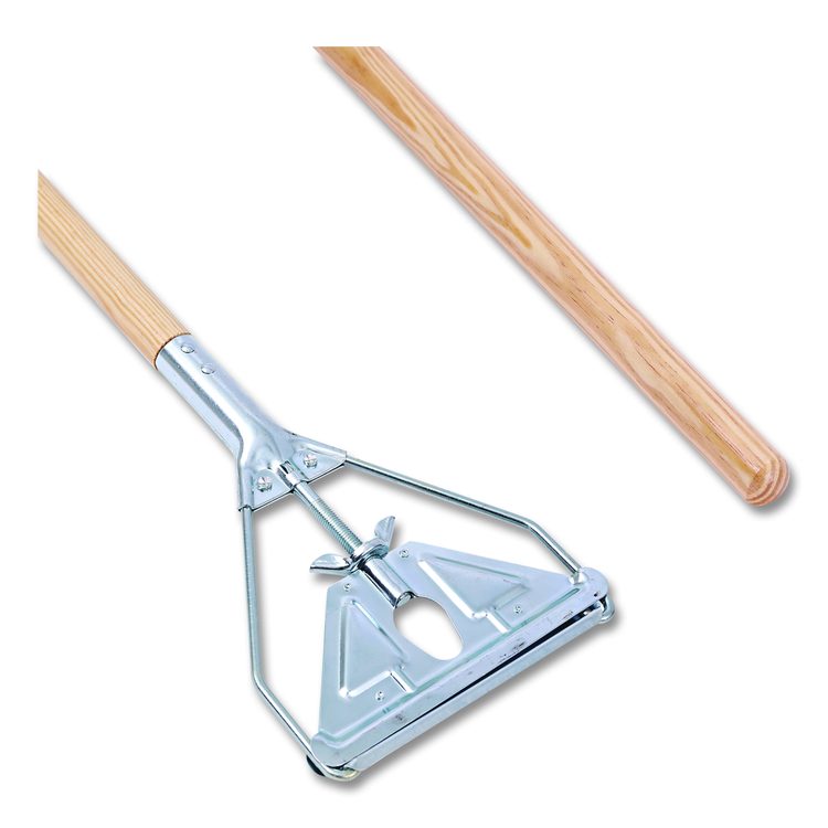 Quick Change Metal Head Mop Handle for No. 20 and Up Heads, 62", Natural