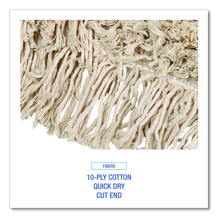 Industrial Dust Mop Head, Cotton, 48 x 3, White