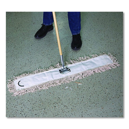 Industrial Dust Mop Head, Cotton, 48 x 3, White