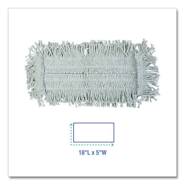 Disposable Dust Mop Head, Cotton, 18w x 5d