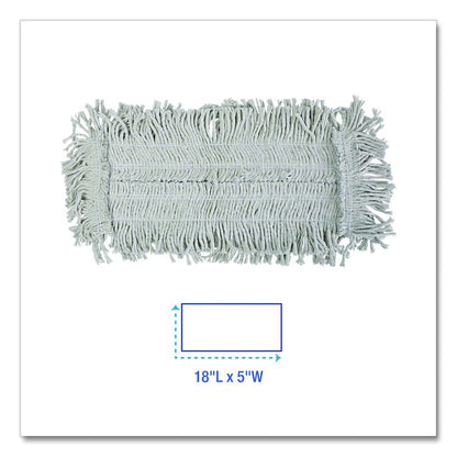 Disposable Dust Mop Head, Cotton, 18w x 5d