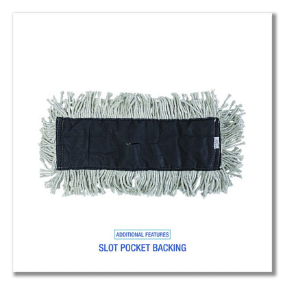 Disposable Dust Mop Head, Cotton, 18w x 5d