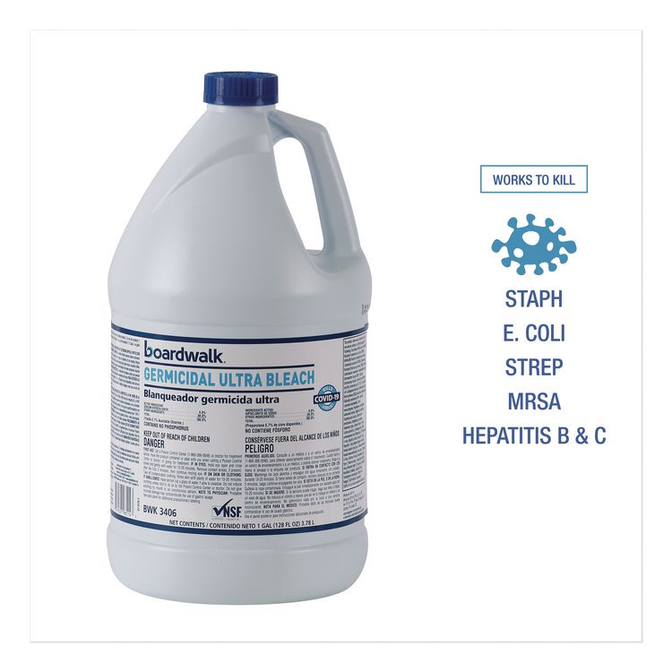 Germicidal Ultra Bleach, 6% Sodium Hypochlorite, 1 gal Bottle, 6/Carton