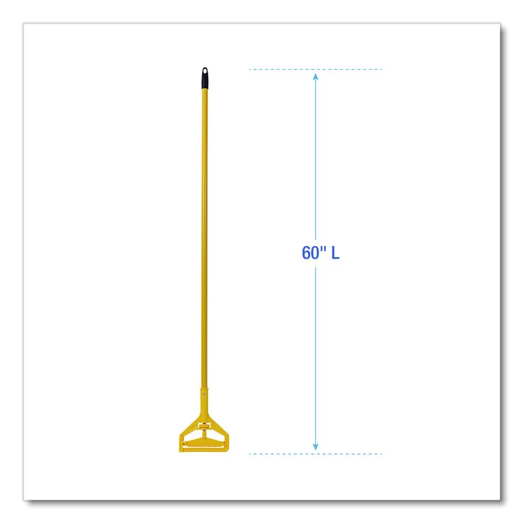 Cotton Cut End Mop Kit, #24 Natural Cotton Head, 60" Yellow Metal/Plastic Handle