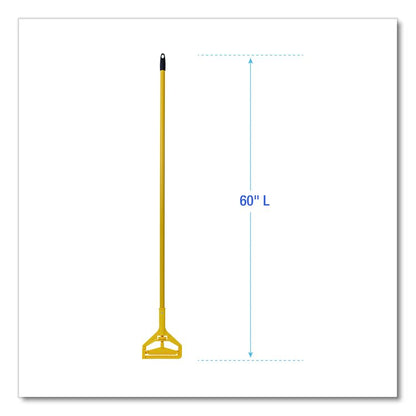 Cotton Cut End Mop Kit, #24 Natural Cotton Head, 60" Yellow Metal/Plastic Handle