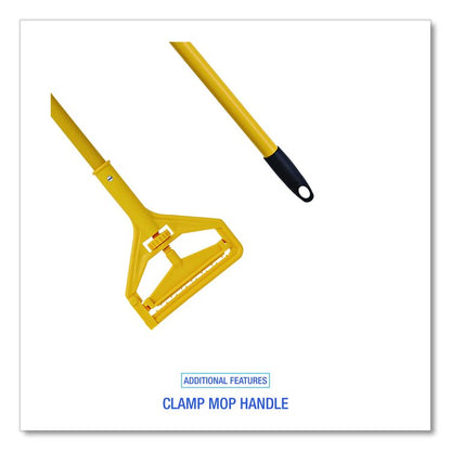 Cotton Cut End Mop Kit, #24 Natural Cotton Head, 60" Yellow Metal/Plastic Handle