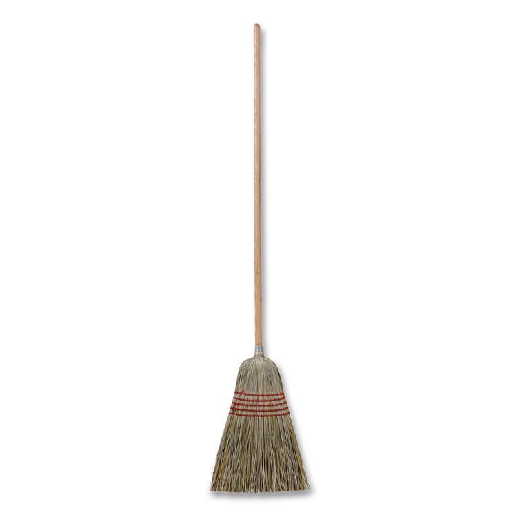Corn/Fiber Brooms, Corn/Yucca Bristles, 53.5" Overall Length, Natural, 6/Carton
