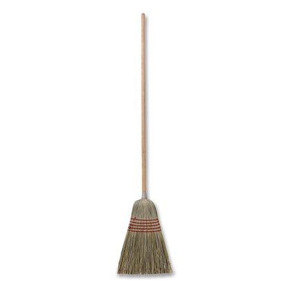 Corn/Fiber Brooms, Corn/Yucca Bristles, 53.5" Overall Length, Natural, 6/Carton