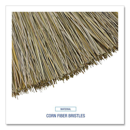 Corn/Fiber Brooms, Corn/Yucca Bristles, 53.5" Overall Length, Natural, 6/Carton