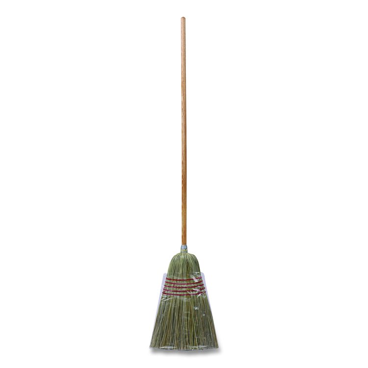 Corn/Fiber Brooms, Corn/Yucca Bristles, 53.5" Overall Length, Natural, 6/Carton