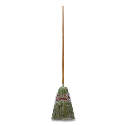 Corn/Fiber Brooms, Corn/Yucca Bristles, 53.5" Overall Length, Natural, 6/Carton