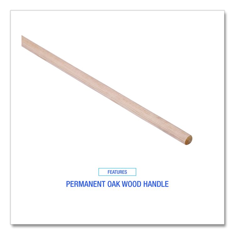 Cotton Deck Mop, #16 White Cotton Head, 50" Wood Handle, 12/Carton