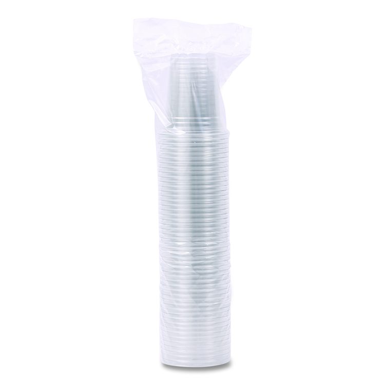 Clear Plastic PET Cups, 12 oz, 50/Sleeve, 20 Sleeves/Carton