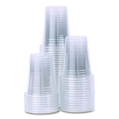Clear Plastic PET Cups, 12 oz, 50/Sleeve, 20 Sleeves/Carton