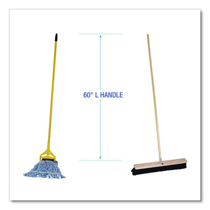 Cleaning Kit, Medium Blue Cotton/Rayon/Synthetic Head, 60" Natural/Yellow Wood/Metal Handle