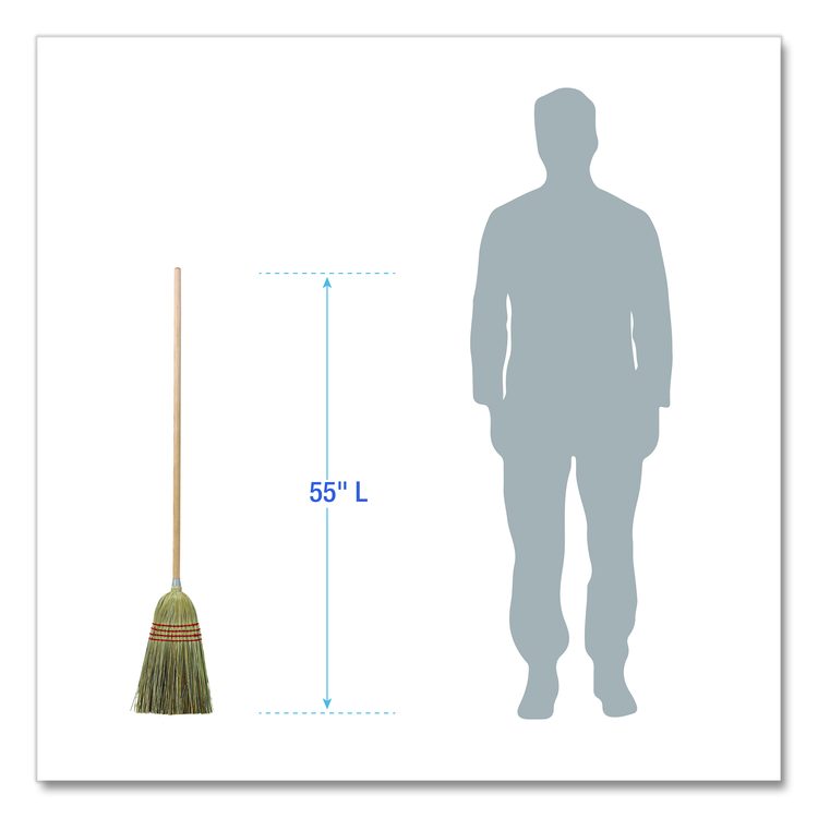 Cleaning Kit, Medium Blue Cotton/Rayon/Synthetic Head, 60" Natural/Yellow Wood/Metal Handle
