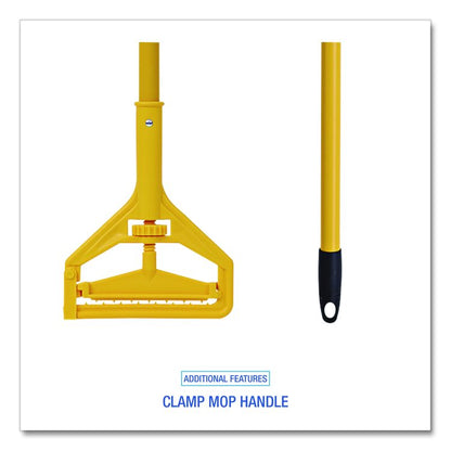 Cleaning Kit, Medium Blue Cotton/Rayon/Synthetic Head, 60" Natural/Yellow Wood/Metal Handle