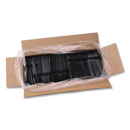 Heavyweight Polypropylene Cutlery, Fork, Plastic, Black, 1,000/Carton