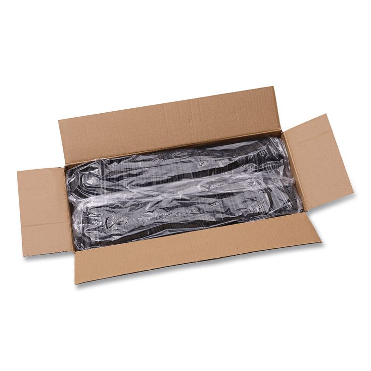Heavyweight Polypropylene Cutlery, Fork, Plastic, Black, 1,000/Carton