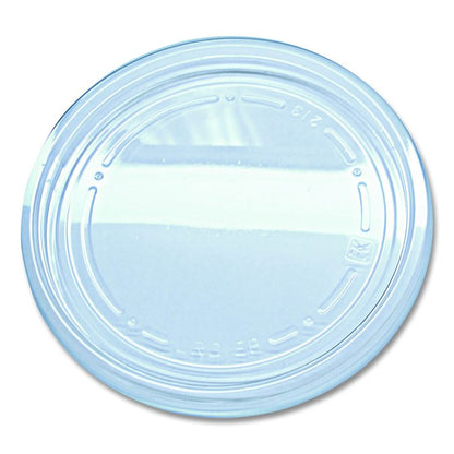Recycleware Round Deli Container Lids, Flat Plug Fit, Clear, Plastic, 500/Carton