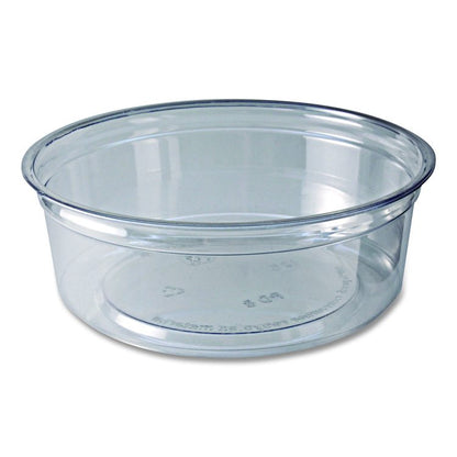 Recycleware Round Deli Container, 8 oz, 4.6" Diameter x 1.7" h, Clear, Plastic, 500/Carton