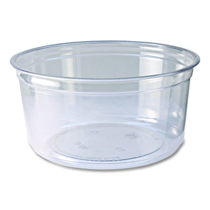 Recycleware Round Deli Container, 12 oz, 4.6" Diameter x 2.3" h, Clear, Plastic, 500/Carton