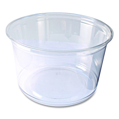 Recycleware Round Deli Container, 16 oz, 4.6" Diameter x 3" h, Clear, Plastic, 500/Carton
