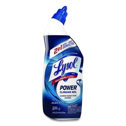 Disinfectant Toilet Bowl Cleaner, Atlantic Fresh Scent, 24 oz Angle-Neck Bottle, 9/Carton