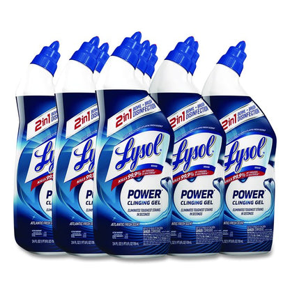 Disinfectant Toilet Bowl Cleaner, Atlantic Fresh Scent, 24 oz Angle-Neck Bottle, 9/Carton