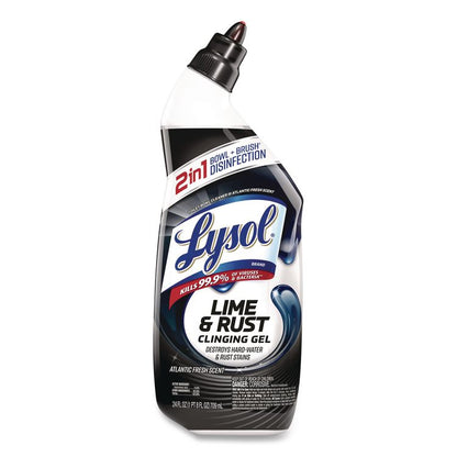 Disinfectant Toilet Bowl Cleaner w/Lime/Rust Remover, Atlantic Fresh Scent, 24 oz Angle-Neck Bottle