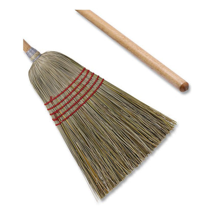 Corn/Fiber Brooms, Corn/Yucca Bristles, 53.5" Overall Length, Natural, 6/Carton