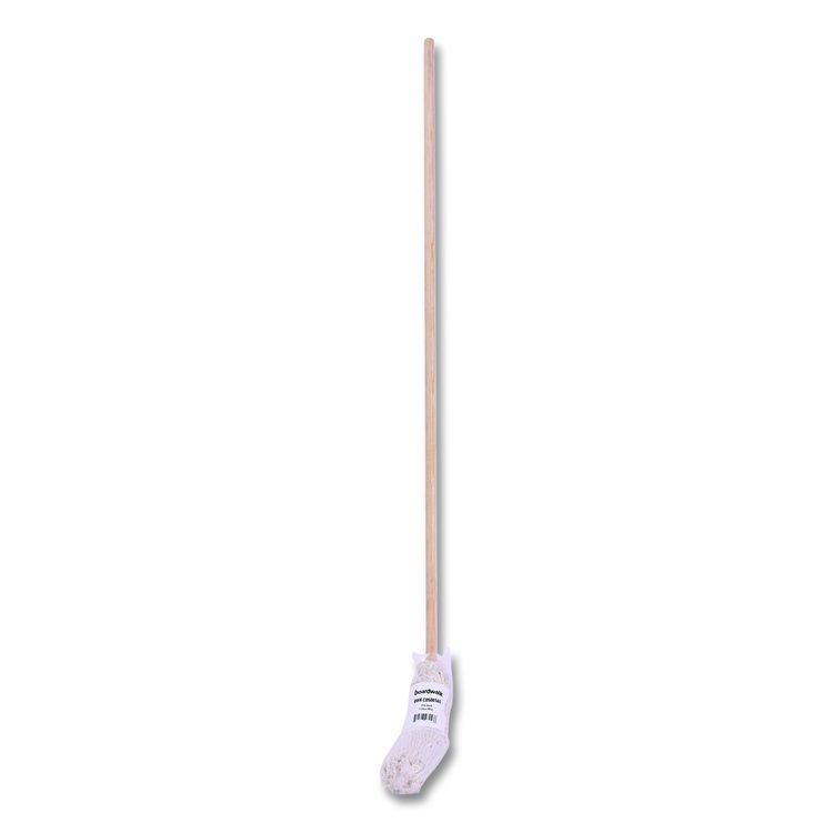 Cotton Deck Mop, #16 White Cotton Head, 50" Wood Handle, 12/Carton