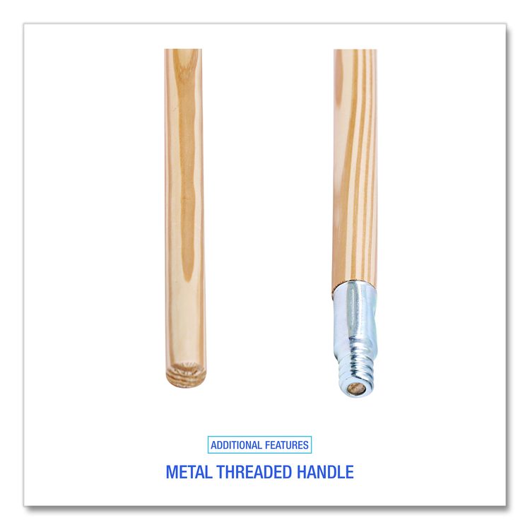 Cleaning Kit, Medium Blue Cotton/Rayon/Synthetic Head, 60" Natural/Yellow Wood/Metal Handle