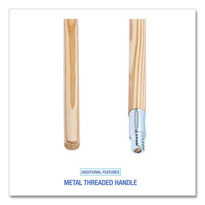 Cleaning Kit, Medium Blue Cotton/Rayon/Synthetic Head, 60" Natural/Yellow Wood/Metal Handle