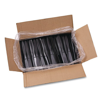 Heavyweight Polypropylene Cutlery, Knife, Plastic, Black, 1,000/Carton