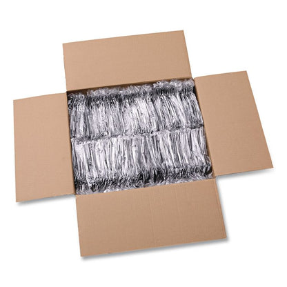 Heavyweight Wrapped Polystyrene Cutlery, Soup Spoon, Plastic, Black, 1,000/Carton