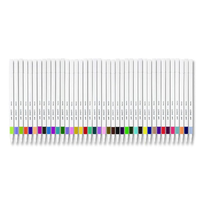 EMOTT ever fine Porous Point Pen, Stick, Fine 0.4 mm, Assorted Ink Colors, White Barrel, 40/Pack