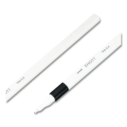 EMOTT ever fine Porous Point Pen, Stick, Fine 0.4 mm, Assorted Ink Colors, White Barrel, 40/Pack