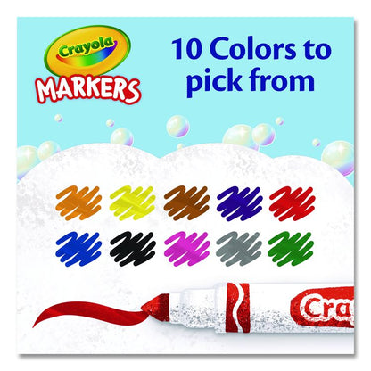 Non-Washable Marker, Broad Bullet Tip, Assorted Classic Colors, 10/Pack